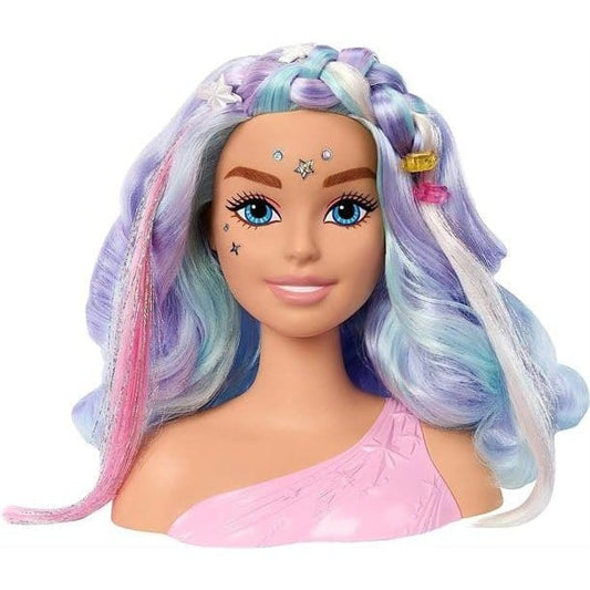 Barbie Bust with Colourful Hair and Accessories HMD82